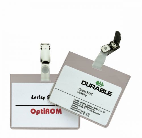 Durable Security Name Badge 60x90mm Transparent - Pack of 5