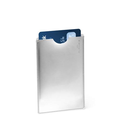 Durable Card Sleeve RFID Secure Silver Pack 10