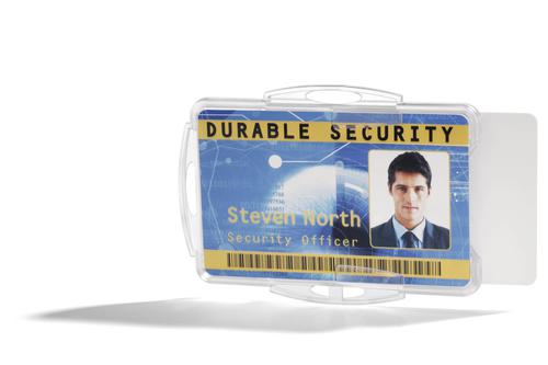 DB80766 Durable Dual Security Pass Holder 54x85mm for 2 ID Passes Clear (Pack of 10) 891919