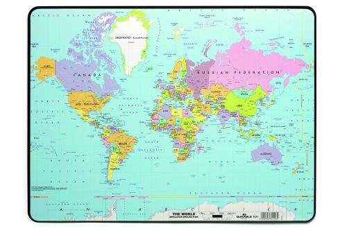 Durable Desk Mat with World map 40x53cm Pack of 5