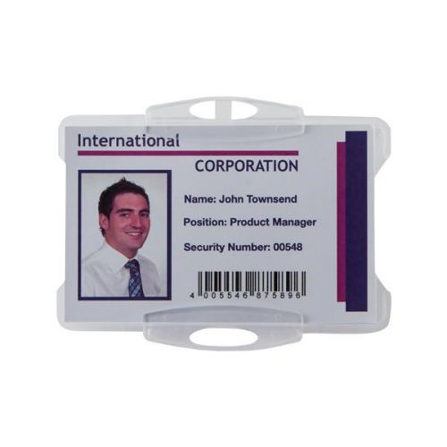 Durable Security Swipe Card Holder Transparent (Pack of 50) 999108011