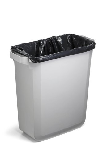 Durable DURABIN Plastic Waste Recycling Bin 60 Litre Rectangular Grey with Blue Lid - VEH2012027 Recycling Bins 28251DR