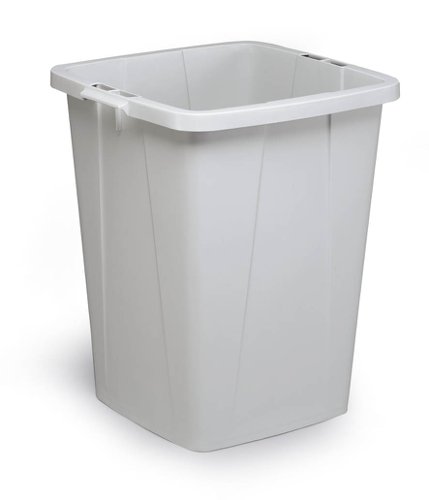 Durable DURABIN Plastic Waste Recycling Bin 90 Litre Square Black with Yellow Lid - VEH2012030