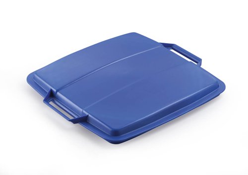 Durable DURABIN Plastic Waste Recycling Bin 90 Litre Grey with Blue Lid - VEH2012031 Durable (UK) Ltd