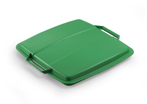 Durable DURABIN Grey Square Recycling Bin + Green Lid - Food Safe - 90L  VEH2012032