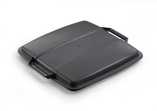 Durable DURABIN Grey Square Recycling Bin + Black Lid - Food Safe - 90L  VEH2012033