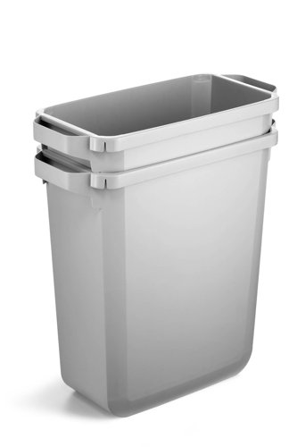 Durable DURABIN Plastic Waste Recycling Bin 60 Litre Rectangular Grey with Yellow Hinged Lid - VEH2022009  28272DR