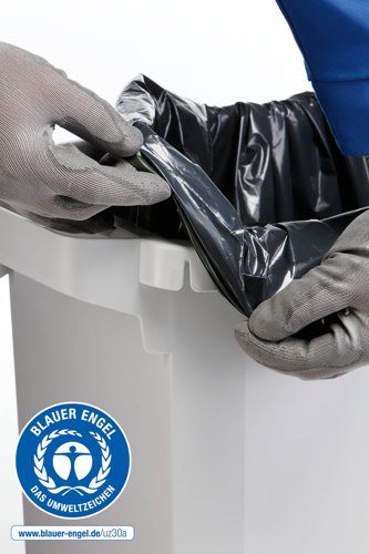 Durable DURABIN ECO 80% Recycled Plastic Waste Recycling Bin 60 Litre Rectangular Black with Black ECO Lid - VEH2022051 Durable (UK) Ltd