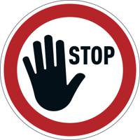Durable Adhesive ISO 'Stop' Sign Safety Floor Sticker - 43cm