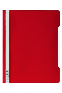 Durable Clear View Project Report File & Document Folder Extra Wide Format A4 Red (Pack 50) - 257003