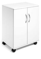 Durable Multi Function Storage Trolley 74x53cm Closed with Doors White - 311502