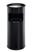 Durable Round Ashtray Bin 17L Black