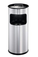 Durable Round Ashtray Bin 17L Silver