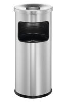 Durable Round Ashtray Bin 17L Silver