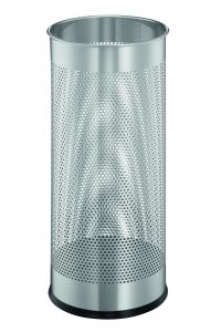 Durable Umbrella Stand Tubular Steel Perforated 28.5 Litre Capacity 280x635mm Silver Ref 3350/23