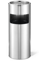 Durable Round Ashtray Bin 17L Silver