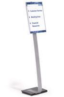 Durable Aluminium Info Sign Stand with Cast Iron Base & Acrylic A3 Panel - 481323