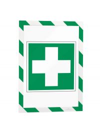 Durable DURAFRAME SECURITY Magnetic Frame Safety Sign & Document Holder A4 Green/White (Pack 5) - 4945131