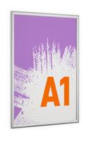 Durable Outdoor Snap Frame Weatherproof Poster Holder Notice Board - A1 Silver