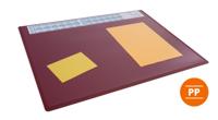 Durable Calendar PC Desk Pad Protector Mat with Clear Overlay - 5 Pack - Red