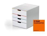 Durable VARICOLOR MIX 4 Drawer Unit Desktop Drawer Set with 4 Colour Coded Drawers - 762427