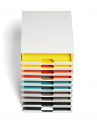 Durable VARICOLOR MIX 10 Drawer Unit  Desktop Drawer Set with 10 Colour Coded Drawers and Label Inserts - 763027