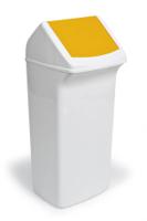 Durable DURABIN Plastic Waste Recycling Bin Rectangular 40 Litre with Yellow Lid - VEH2012035