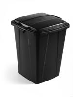 Durable DURABIN Plastic Waste Recycling Bin 90 Litre Square Black with Black Lid - VEH2023029