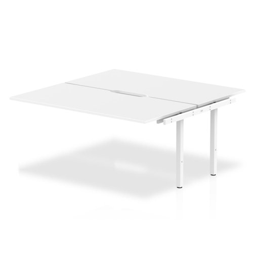 Evolve Plus 1600mm B2B Office Bench Desk Ext Kit White Top White Frame