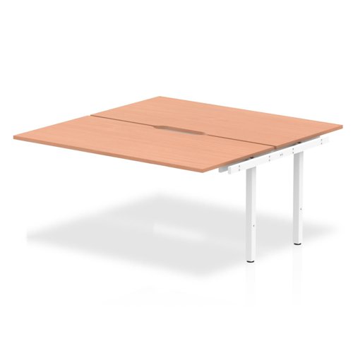 Evolve Plus 1600mm Back to Back Extension Kit Beech Top White Frame BE188 Bench Desking 12387DY