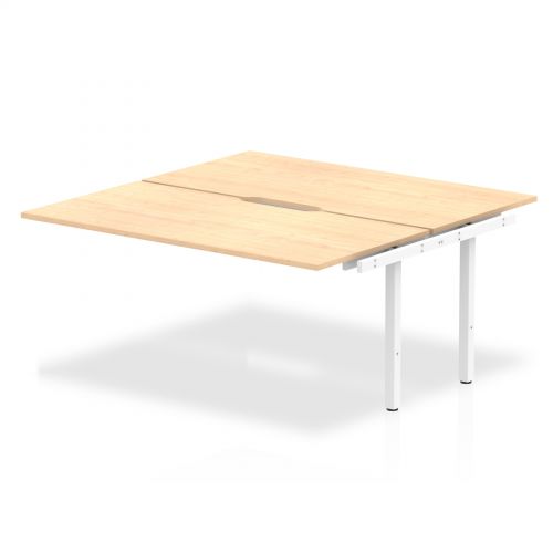 B2B Ext Kit White Frame Bench Desk 1600 Maple