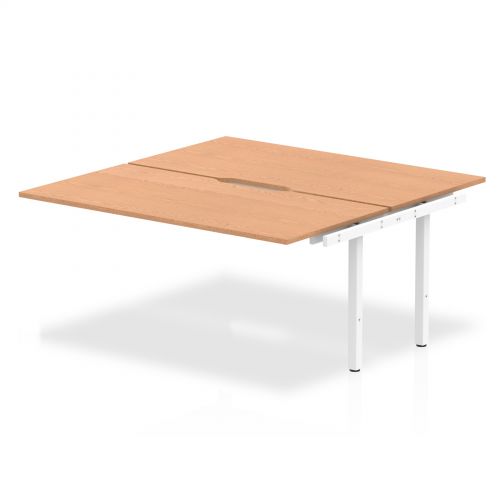 B2B Ext Kit White Frame Bench Desk 1600 Oak