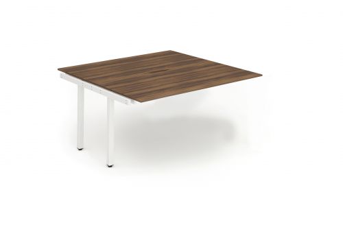 B2B Ext Kit White Frame Bench Desk 1400 Walnut