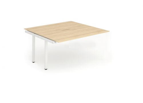 B2B Ext Kit White Frame Bench Desk 1400 Maple