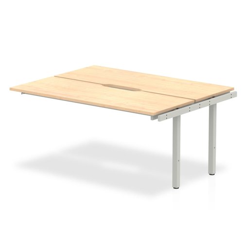 Evolve Plus 1600mm B2B Office Bench Desk Ext Kit Maple Top Silver Frame