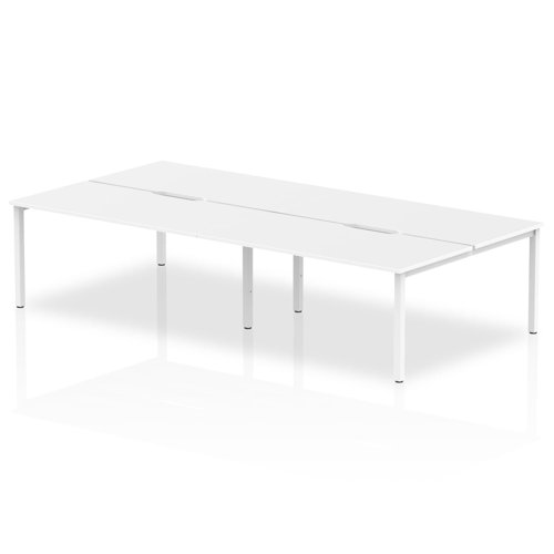 Evolve Plus 1600mm Back to Back 4 Person Desk White Top White Frame BE226 Bench Desking 12583DY