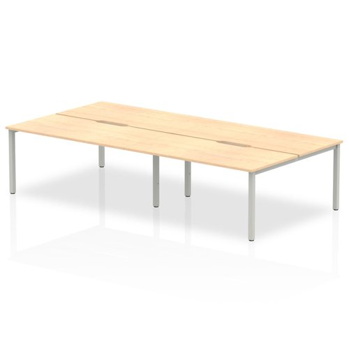 Evolve Plus 1600mm Back to Back 4 Person Desk Maple Top Silver Frame BE249