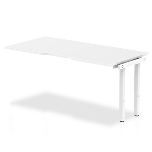 Single Ext Kit White Frame Bench Desk 1600 White