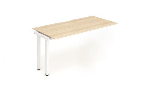 Single Ext Kit White Frame Bench Desk 1200 Maple