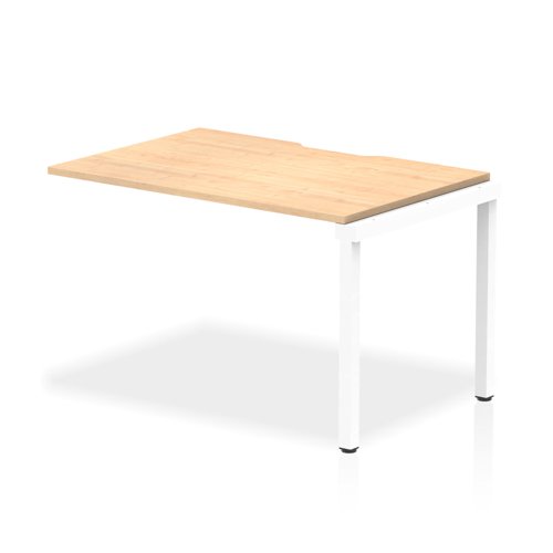 Evolve Plus 1200mm Single Row Office Bench Desk Ext Kit Maple Top White Frame