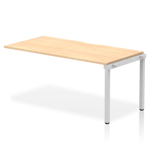 Single Ext Kit Silver Frame Bench Desk 1600 Maple