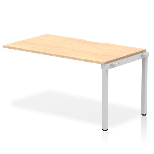 Single Ext Kit Silver Frame Bench Desk 1400 Maple