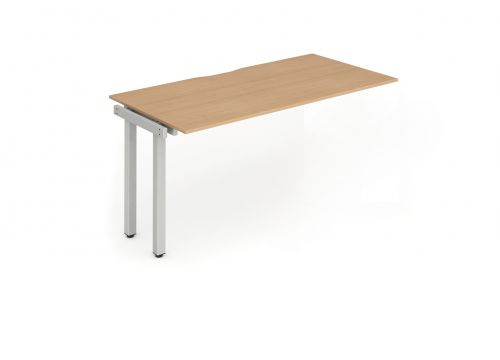 Single Ext Kit Silver Frame Bench Desk 1200 Beech