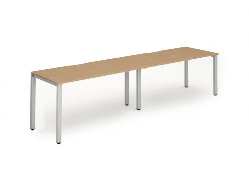 Dynamic Evolve Plus 1200mm Single Row 2 Person Desk Beech Top Silver Frame BE378