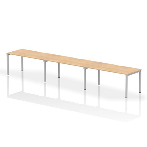 23521DY - Dynamic Evolve Plus 1600mm Single Row 3 Person Desk Maple Top Silver Frame BE409