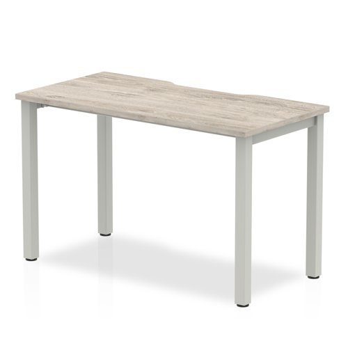 Evolve Plus 1200mm Single Starter Office Bench Desk Grey Oak Top Silver Frame