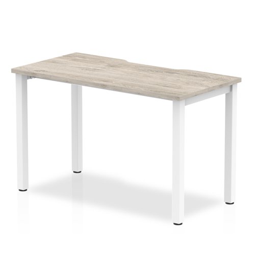 Evolve Plus 1200mm Single Starter Office Bench Desk Grey Oak Top White Frame