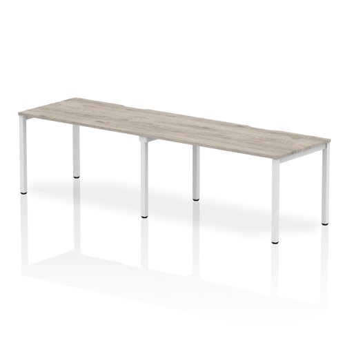 Dynamic Evolve Plus 1400mm Single Row 2 Person Desk Grey Oak Top White Frame BE768