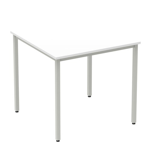Impulse Straight Table 800 White Box Frame Leg Silver