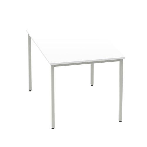 Impulse Straight Table 1200 White Box Frame Leg Silver